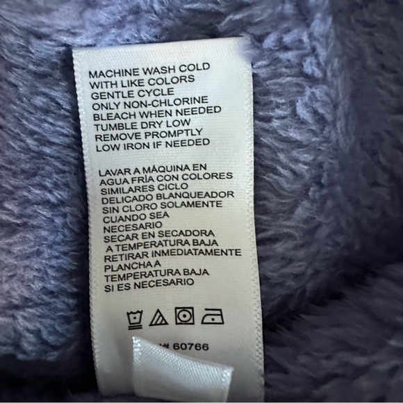 NWT Carole Hochman Women's L Blue Plush Faux Fur Sleeved Belted Midi Wrap Robe - Picture 12 of 13